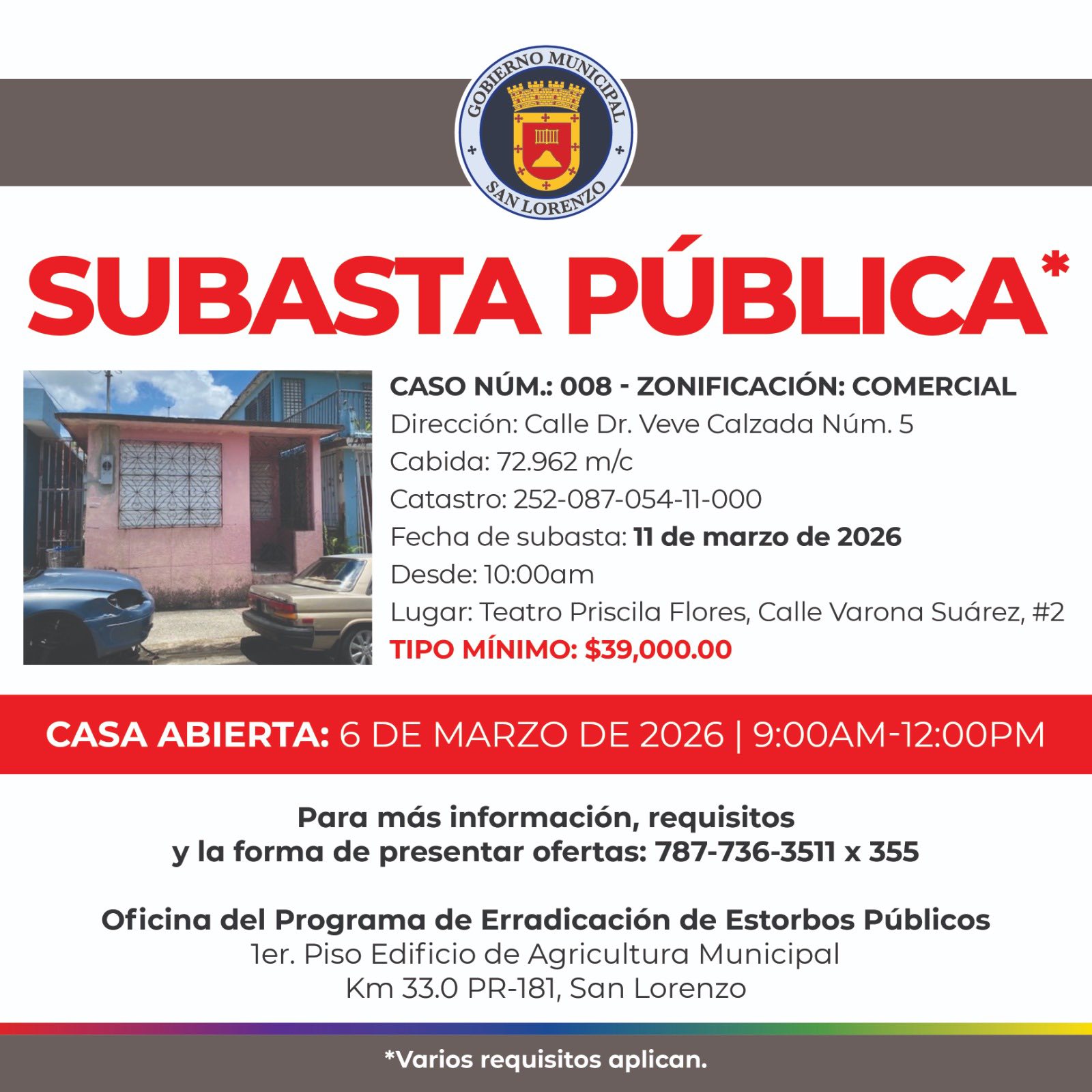 Propiedad declarada estorbo público en 52QR+H4 San Lorenzo, Puerto Rico 00754, San Lorenzo